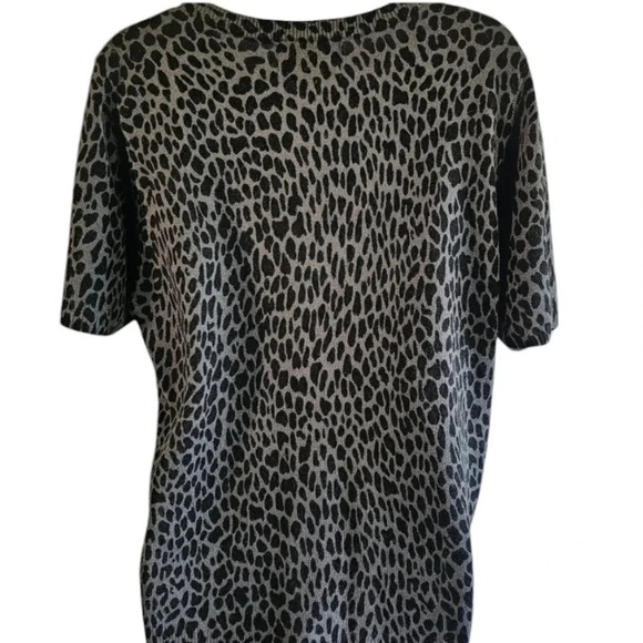 Sag Harbor XL Leopard Knit Top Animal Print Y2K Minimalist Preppy Glam Retro - Picture 3 of 6